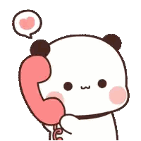Panda Talking On Pink Phone Sticker