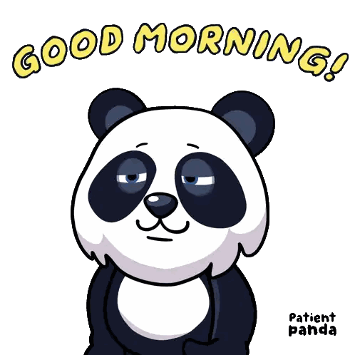 Panda With Good Morning Text Sticker