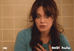 Panic Oh My Heart Zooey Deschanel New Girl GIF
