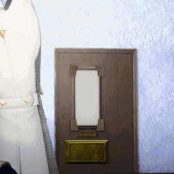 Panicking Cartoon Man Rushes To The Door GIF
