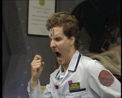 Panicking Red Dwarf Eating His Fist  GIF