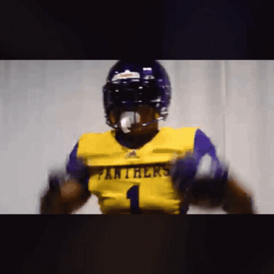 Panthers Football Player In Yellow Jersey GIF