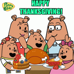 Pants And Bear Animated Thanksgiving GIF