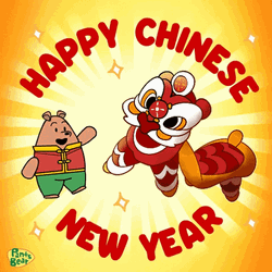 Pants Bear Happy Lunar New Year Greeting  GIF