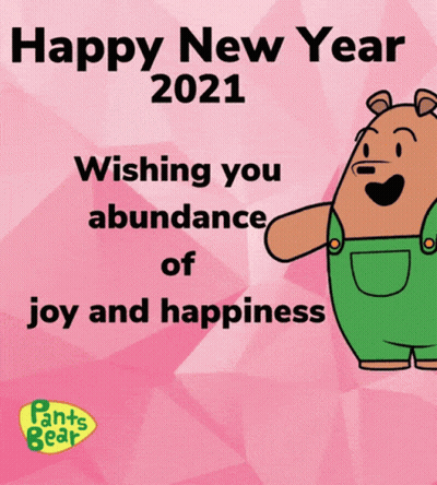 Pants Bear Wishing You Abundance Of Joy And Happiness On A Pink Background GIF