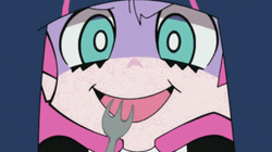 Panty And Stocking Holding Fork GIF