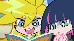 Panty And Stocking Reading Book GIF