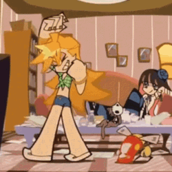 Panty And Stocking Throwing Apple GIF