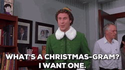 Papa Elf Acting Like A Kid GIF