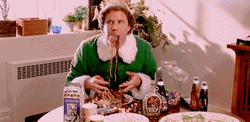 Papa Elf Over Eating GIF