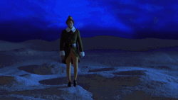 Papa Elf Walking In The Dark GIF
