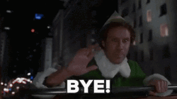 Papa Elf Waving Goodbye GIF