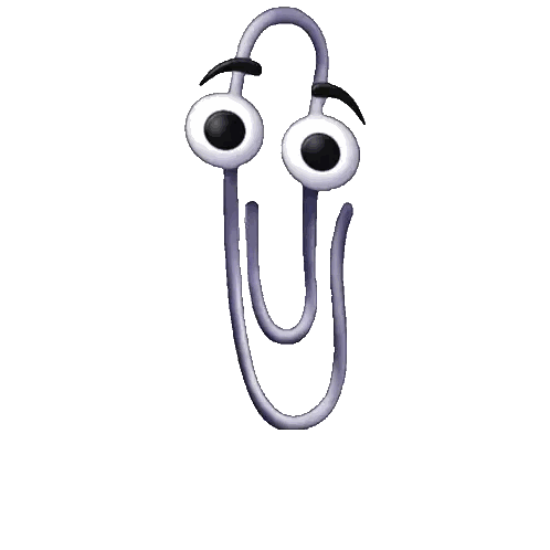 Paper Clip With Big Eyes And Eyebrows Sticker