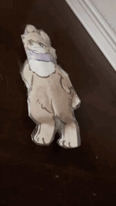 Paper Cut Out Cat With Scarf GIF