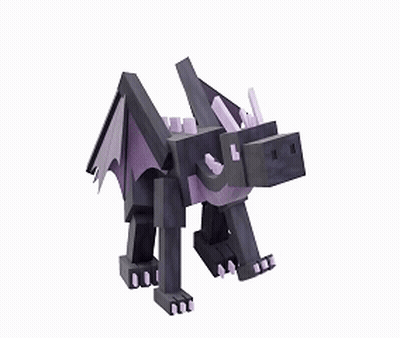 Paper Dragon With Purple Wing And Letter C GIF