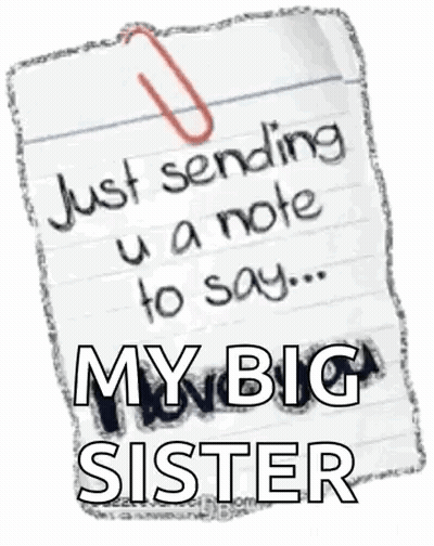 Paper Just Sending U A Note ... My Big Sister GIF