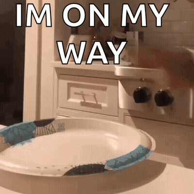 Paper Plate Saying I'm On My Way GIF