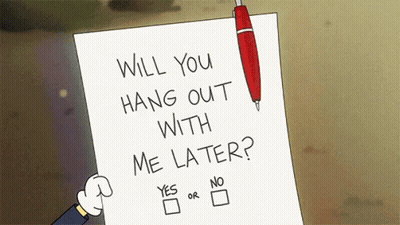 Paper Saying Will You Hang Out With Me Later GIF