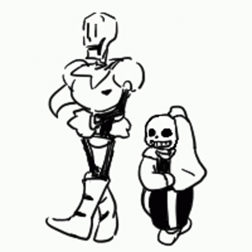 Papyrus And Sans From Undertale Are Standing Next To Each Other . GIF