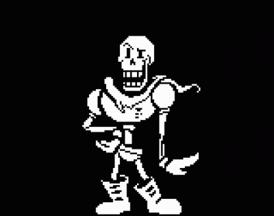 Papyrus From Undertale Holding Knife GIF