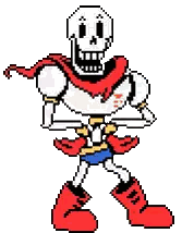 Papyrus From Undertale Is A Pixel Art Character With A Scarf Around His Neck And Red Boots . Sticker