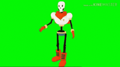 Papyrus From Undertale Is Dancing On A Green Screen In A Video . GIF