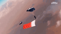 Paragliding With A Flag