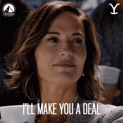 Paramount Network Ad Woman I'll Make You A Deal GIF