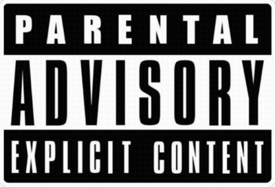 Parental Advisory Sign With Girl GIF
