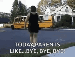 Parents Are Happy It's Back To School GIF