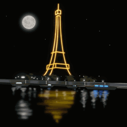 Paris Eiffel Tower Glow At Night GIF