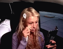 Paris Hilton Doing Her Makeup GIF