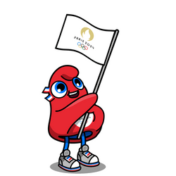 Paris Olympics 2024 Phryge Waving Flag GIF