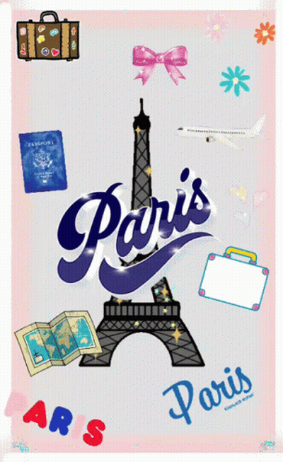 Paris Poster With Eiffel Tower GIF
