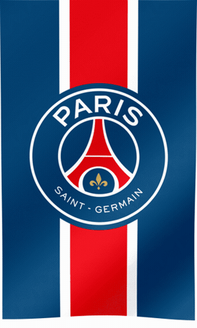 Paris Saint Germain Logo On Striped Background GIF