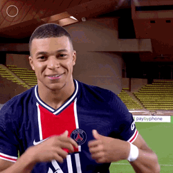 Paris Saint-Germain Player Kylian Mbappe Kissing Shirt  GIF
