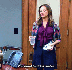 Parks And Recreation Nurse Ann Perkins Drink Water  GIF