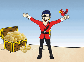 Parrot Flying Behind Waving Pirate GIF