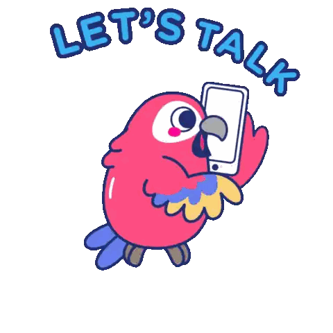 Parrot Holding Cell Phone Lets Talk Sticker
