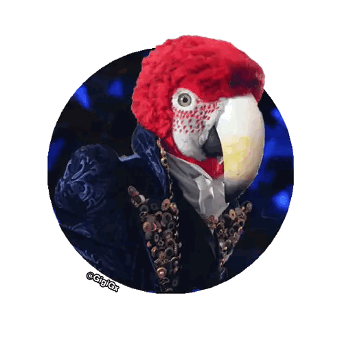 Parrot In Blue Coat Red Hat Sticker