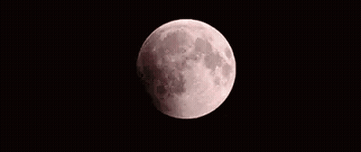 Partial Lunar Eclipse With Red Moon GIF