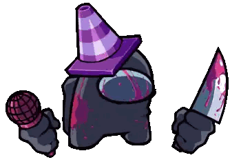 Party Hat Man With Microphone And Knife Sticker