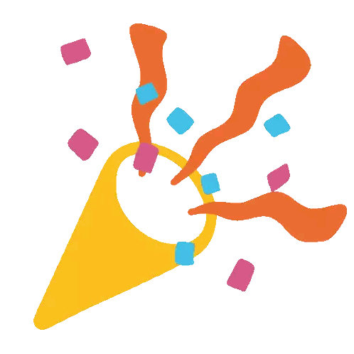 Party Horn With Confetti Sticker