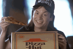 Party On Wayne Eating Pizza GIF