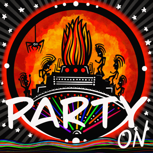 Party Poster With Fire Background GIF