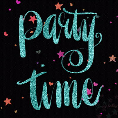 Party Time Blue Glitter GIF