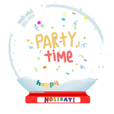 Party Time Holiday Snow Globe Sticker