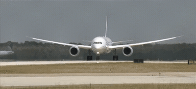 Passenger Jet Taking Off With 043 Sign GIF