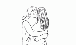 Passionate Hugging Of Animated Couple