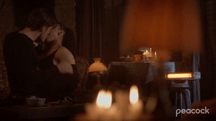 Passionate Kissing By Candle Light GIF